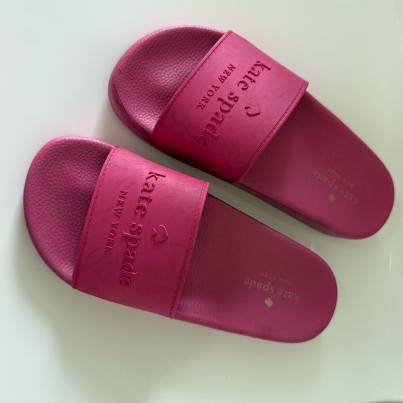 Kate Spade New York Pink Fuchsia Sunny Logo Slide Sandals Women’s Size 6 - Picture 5 of 5